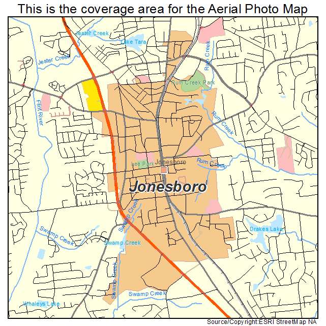 Aerial Photography Map of Jonesboro, GA Georgia