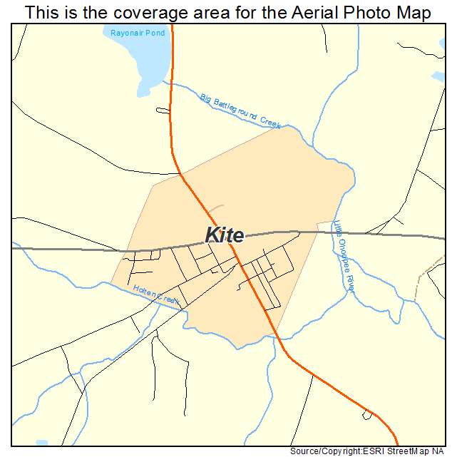 Kite, GA location map 