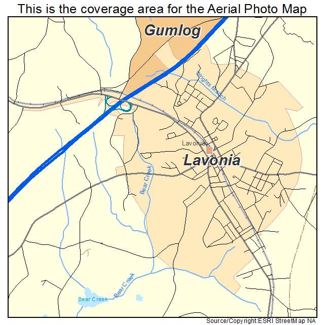 Lavonia, GA location map 