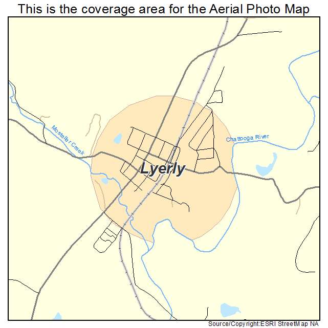 Lyerly, GA location map 