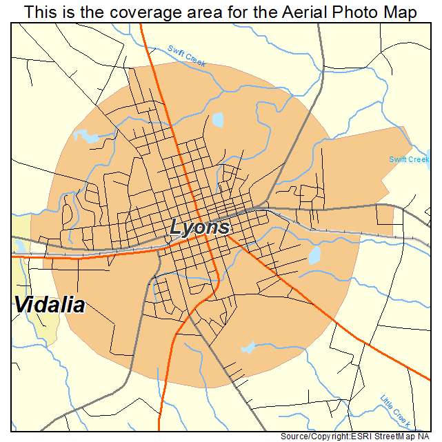 Lyons, GA location map 