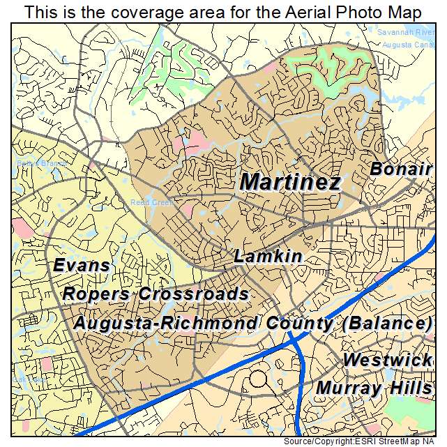 Martinez, GA location map 