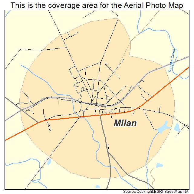 Milan, GA location map 