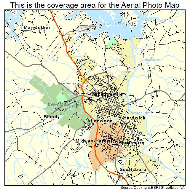 Milledgeville, GA location map 