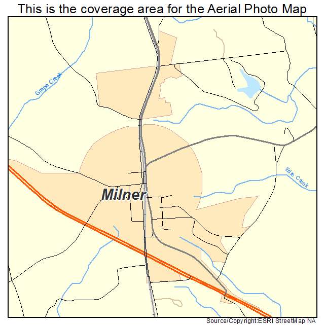 Milner, GA location map 