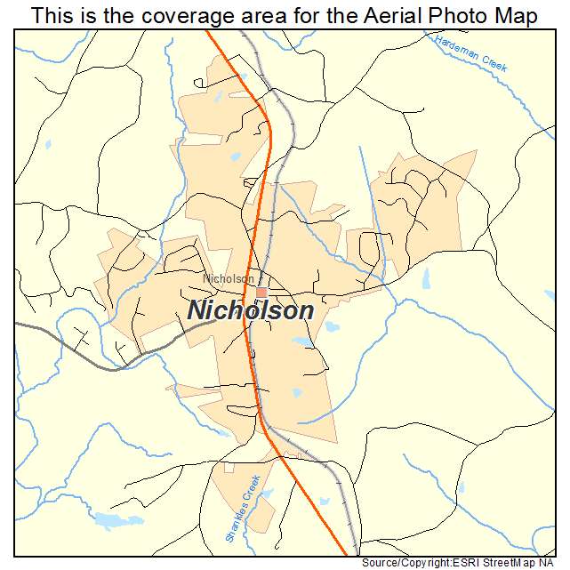 Nicholson, GA location map 