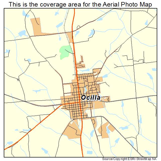 Aerial Photography Map of Ocilla, GA Georgia