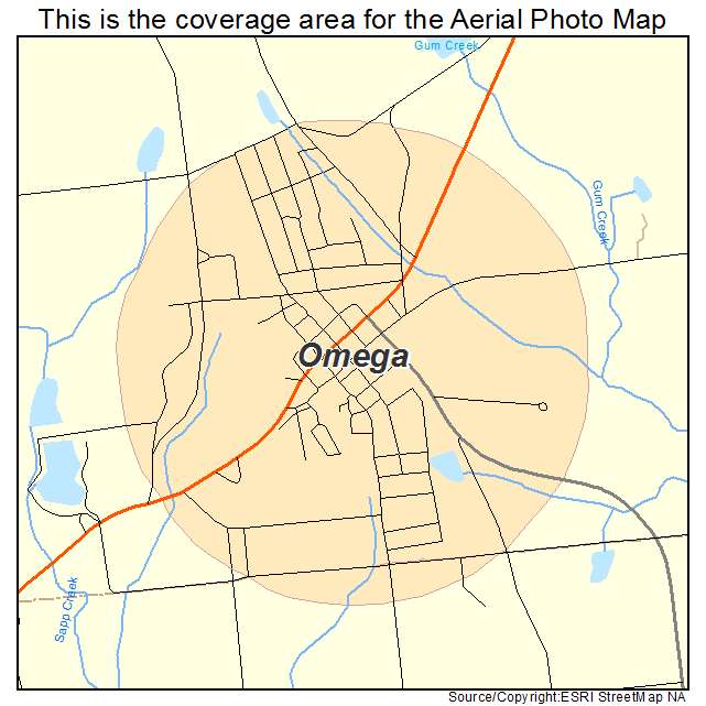 Omega, GA location map 