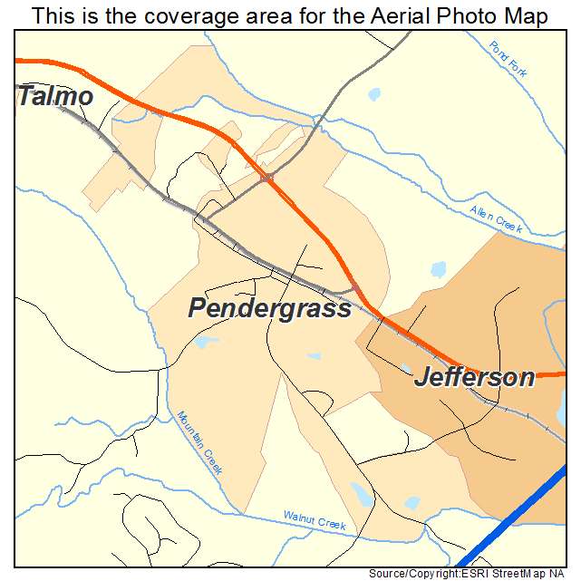 Pendergrass, GA location map 