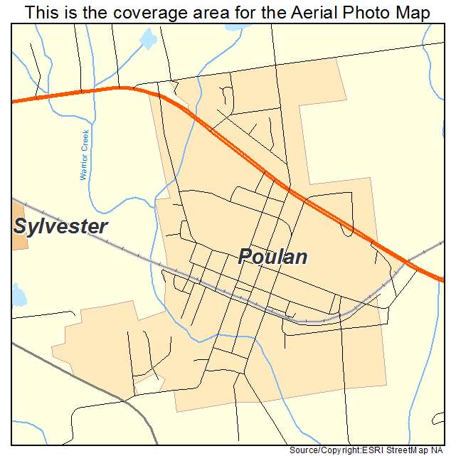 Poulan, GA location map 