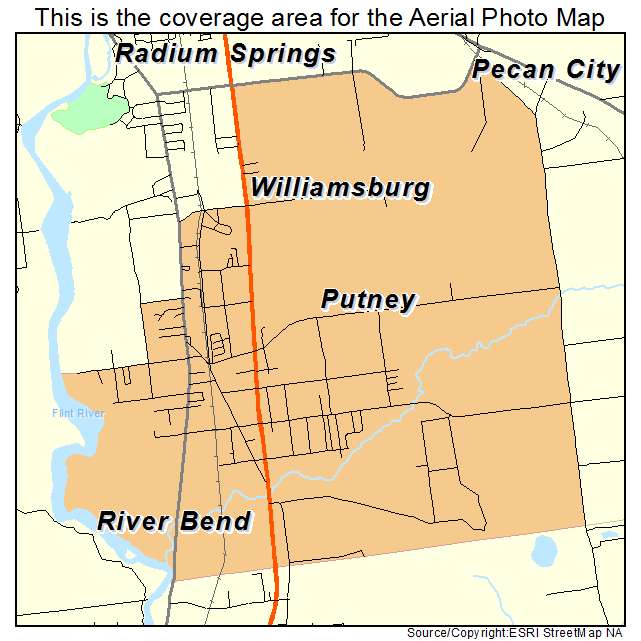 Putney, GA location map 