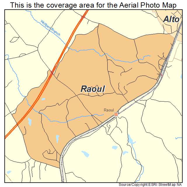 Raoul, GA location map 