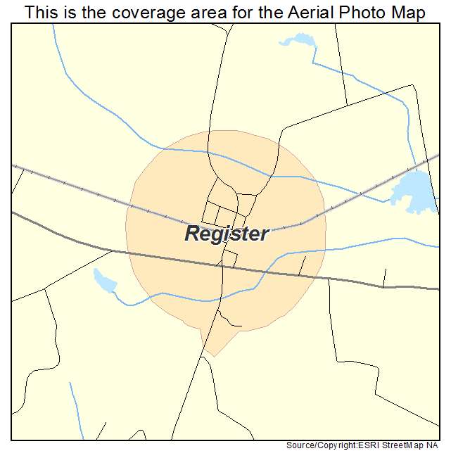 Register, GA location map 