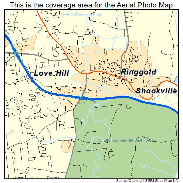Ringgold, GA location map 
