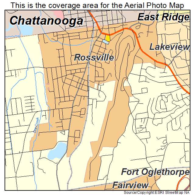 Rossville, GA location map 