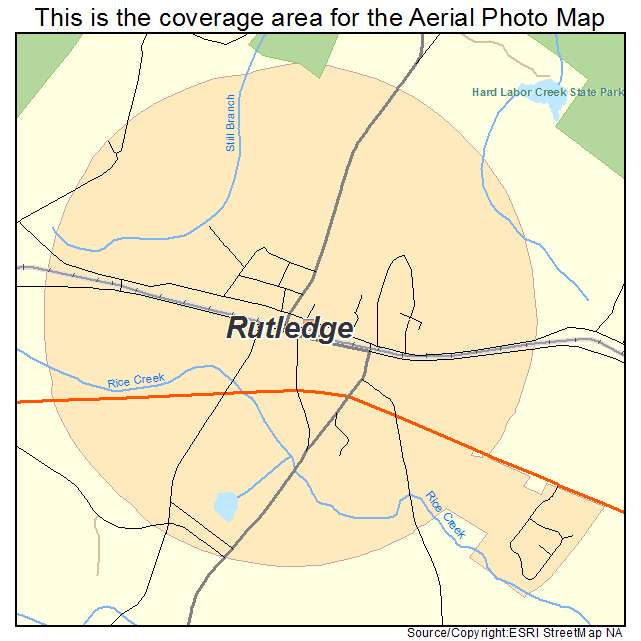 Rutledge, GA location map 