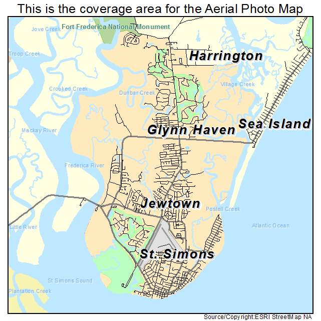 St Simons, GA location map 