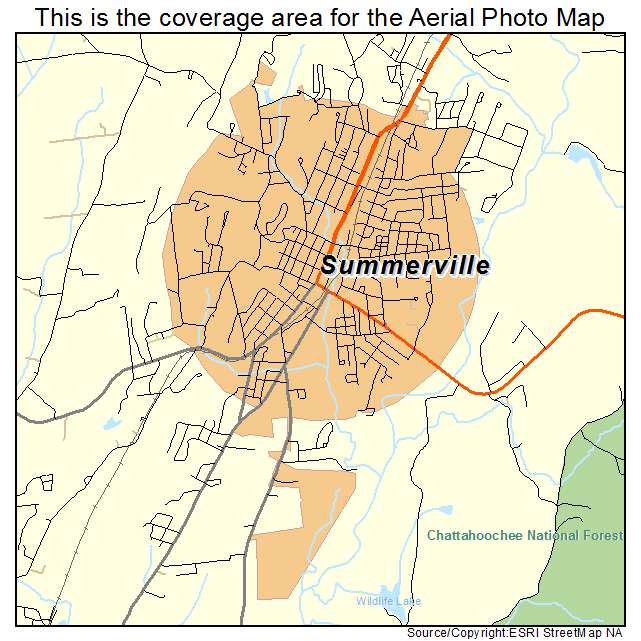 Summerville, GA location map 