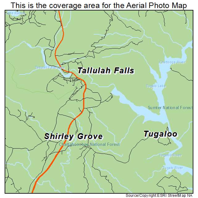 Tallulah Falls, GA location map 