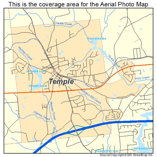 Temple, GA location map 