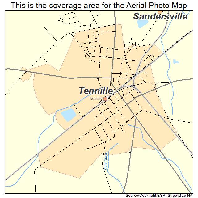 Tennille, GA location map 