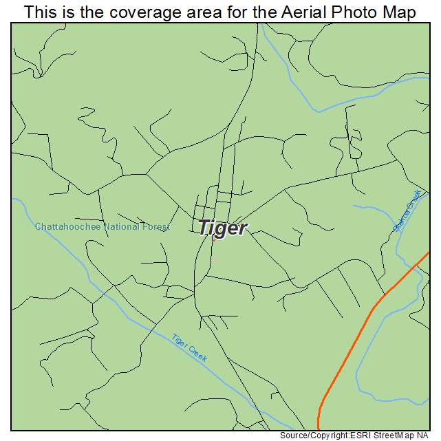 Tiger, GA location map 