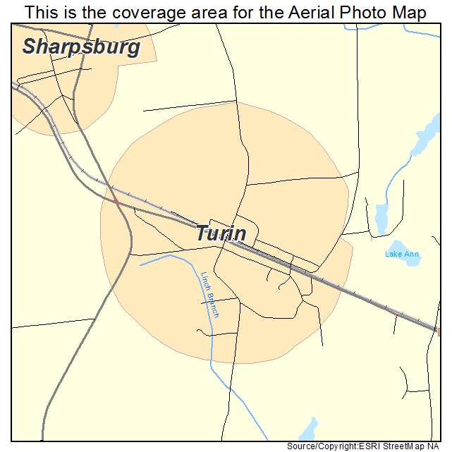 Turin, GA location map 