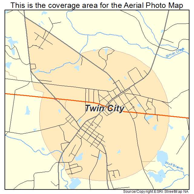 Twin City, GA location map 