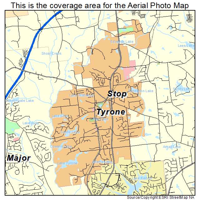 Tyrone, GA location map 