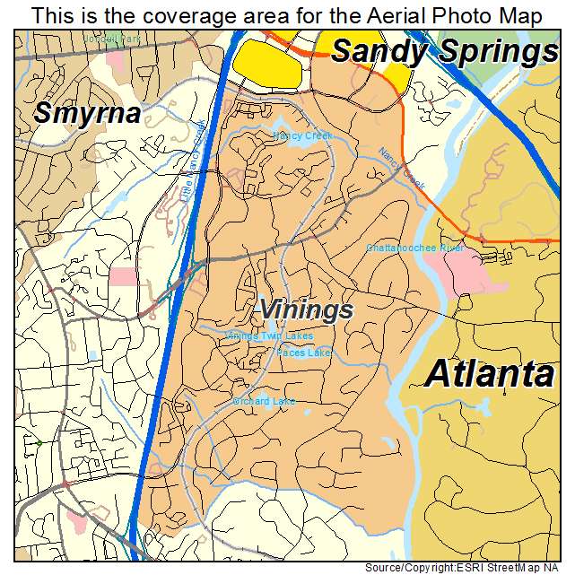 Vinings, GA location map 