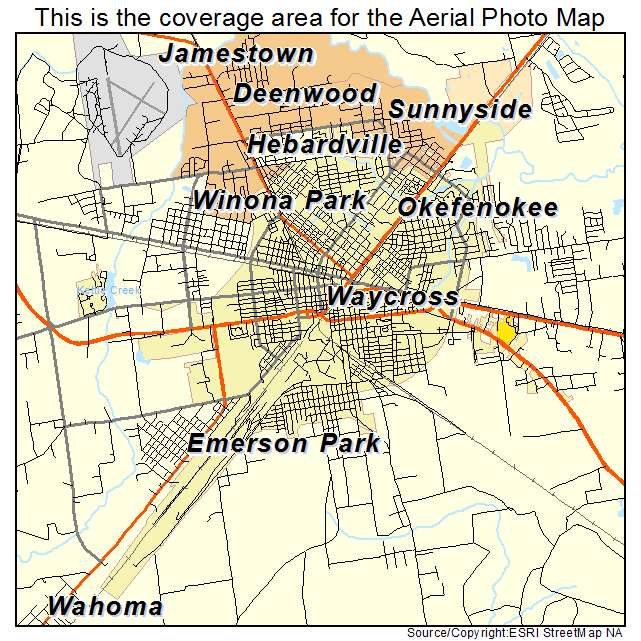 Waycross, GA location map 