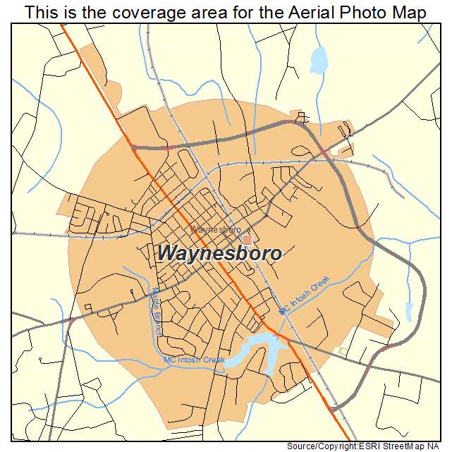 Aerial Photography Map of Waynesboro, GA Georgia