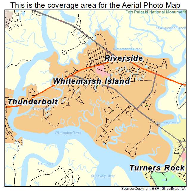 Whitemarsh Island, GA location map 