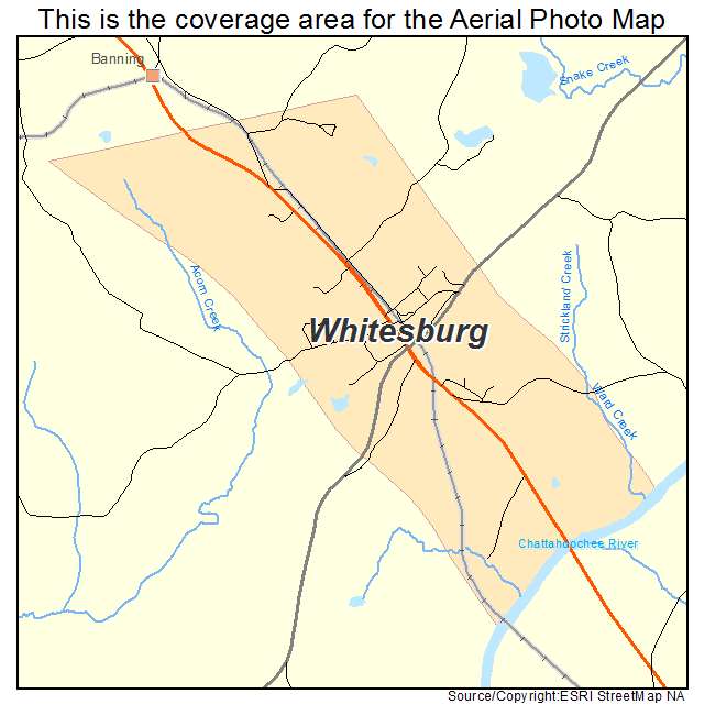 Whitesburg, GA location map 