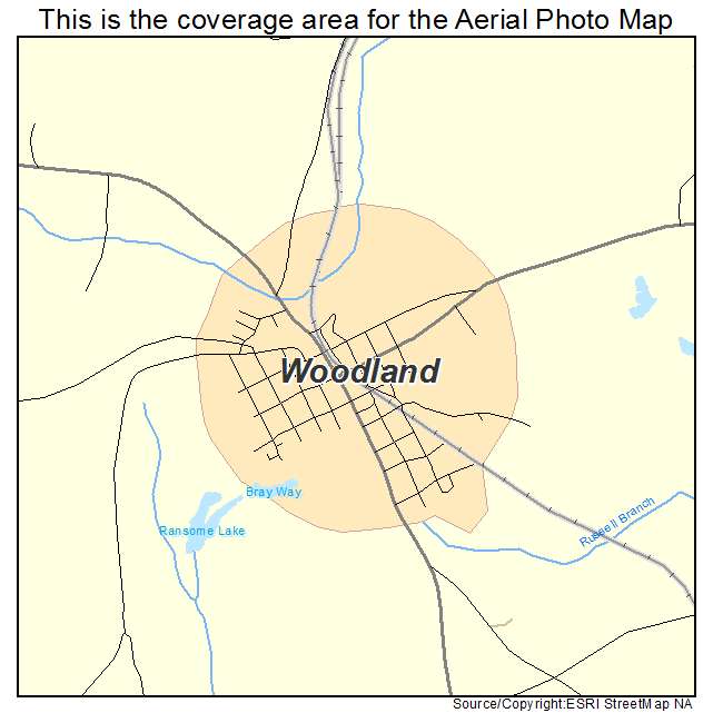 Woodland, GA location map 