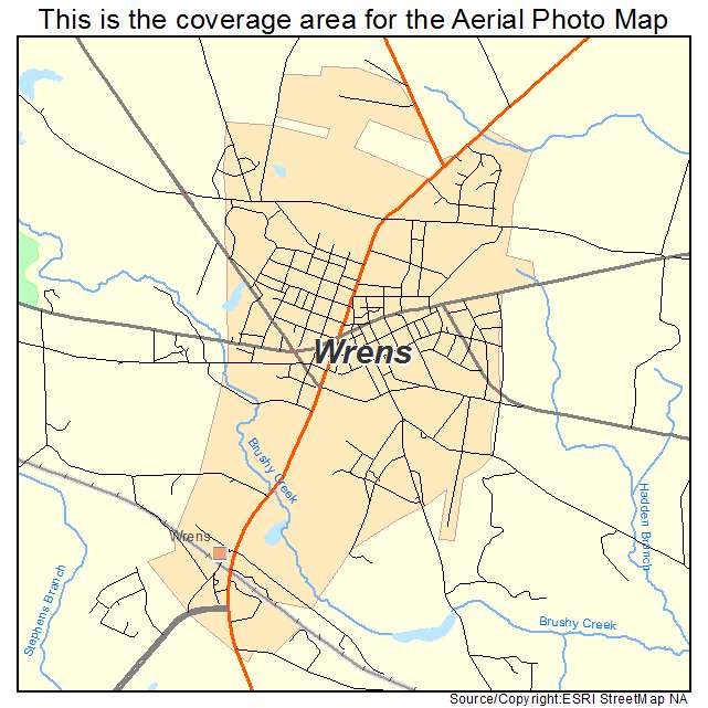 Wrens, GA location map 