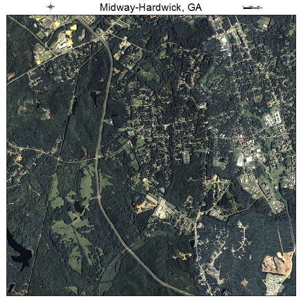 Midway Hardwick, GA air photo map