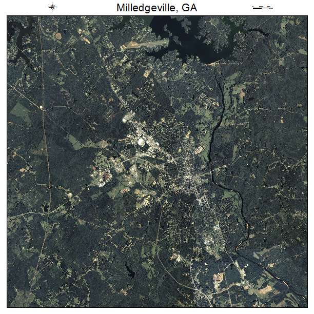 Milledgeville, GA air photo map
