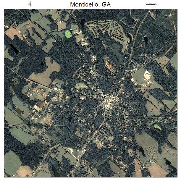 Monticello, GA air photo map