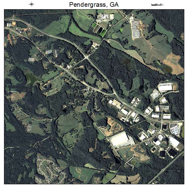 Pendergrass, GA air photo map