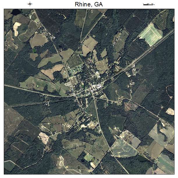 Rhine, GA air photo map