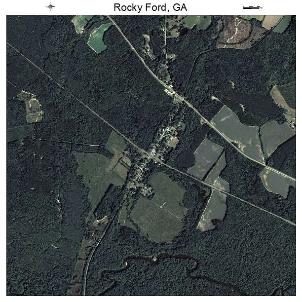 Rocky Ford, GA air photo map