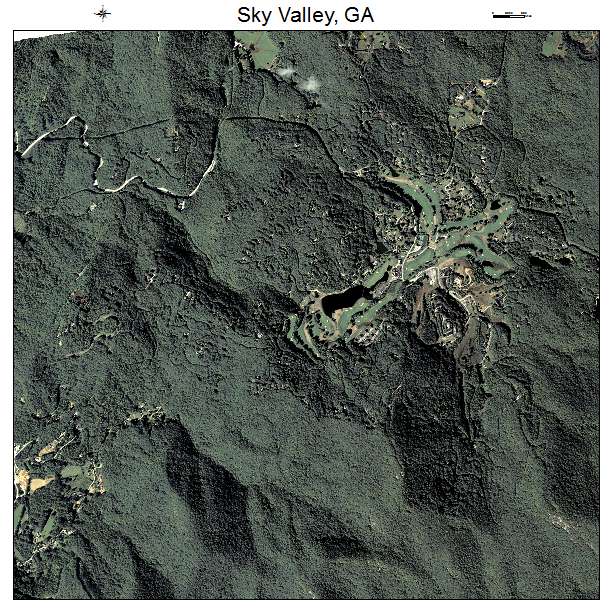 Sky Valley, GA air photo map