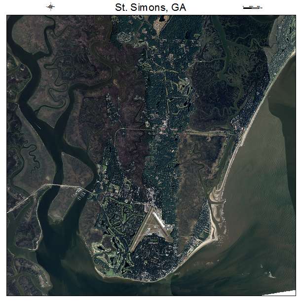 St Simons, GA air photo map