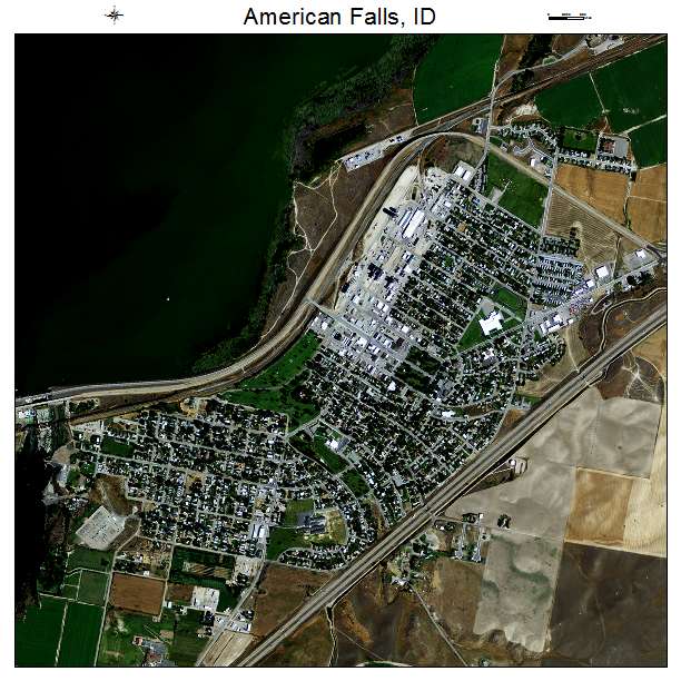 American Falls, ID air photo map
