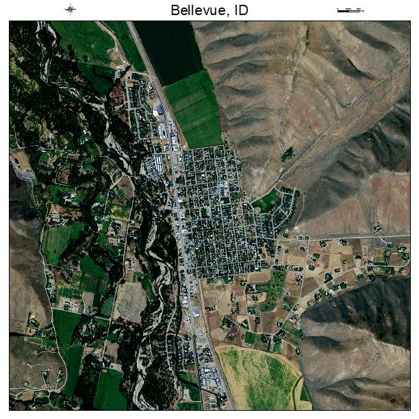 Bellevue, ID air photo map