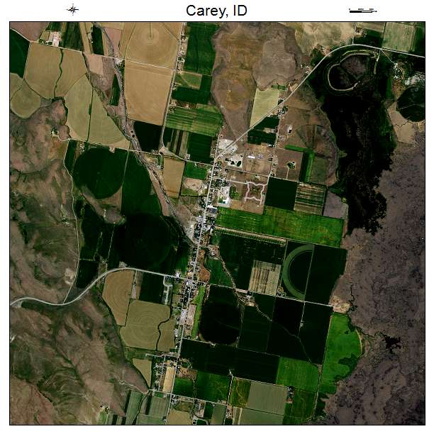 Carey, ID air photo map