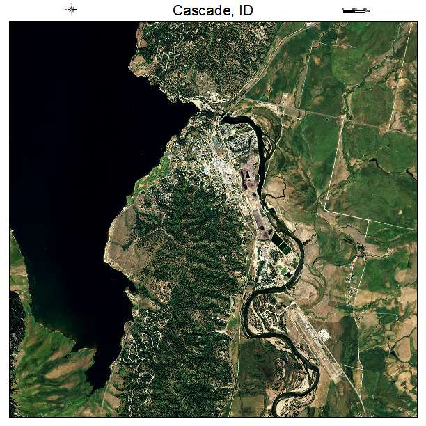 Cascade, ID air photo map