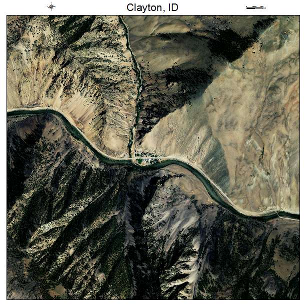 Clayton, ID air photo map