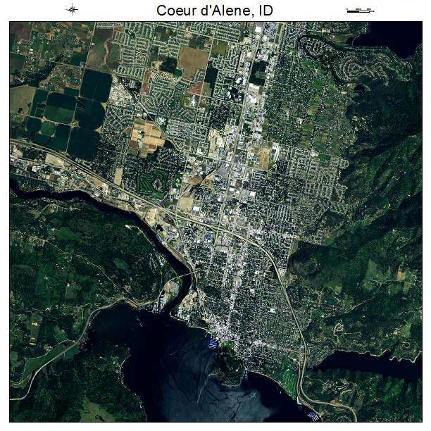 Coeur dAlene, ID air photo map
